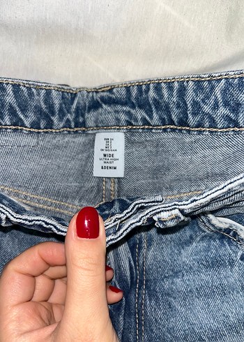 Gri Tie-Dye Desenli Kadın Denim Pantolon - Görsel 3