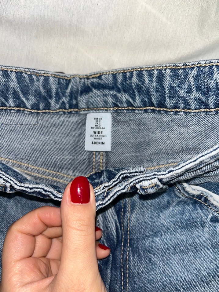Gri Tie-Dye Desenli Kadın Denim Pantolon - Görsel 3