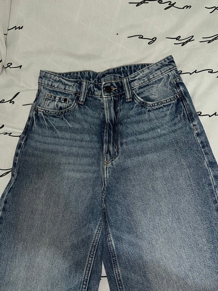 Gri Tie-Dye Desenli Kadın Denim Pantolon - Görsel 2