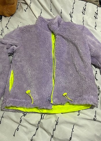 Mor Yumuşak Dokulu Fermuarlı Kadın Ceket - Görsel 5