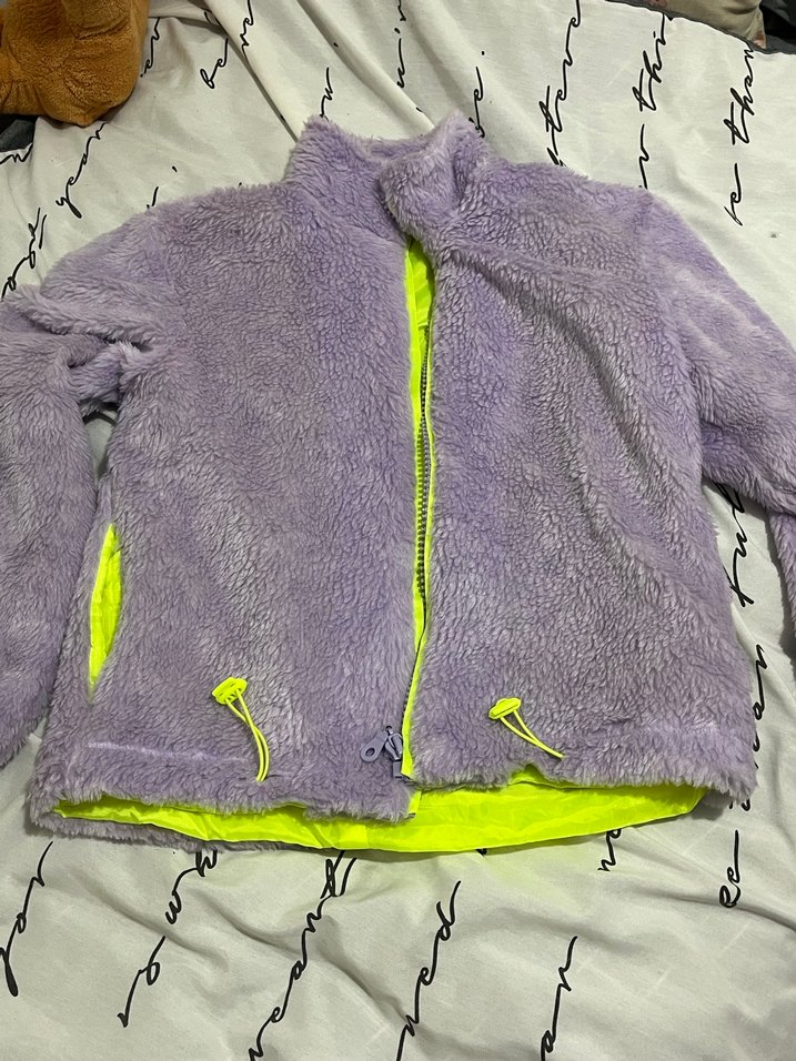 Mor Yumuşak Dokulu Fermuarlı Kadın Ceket - Görsel 5