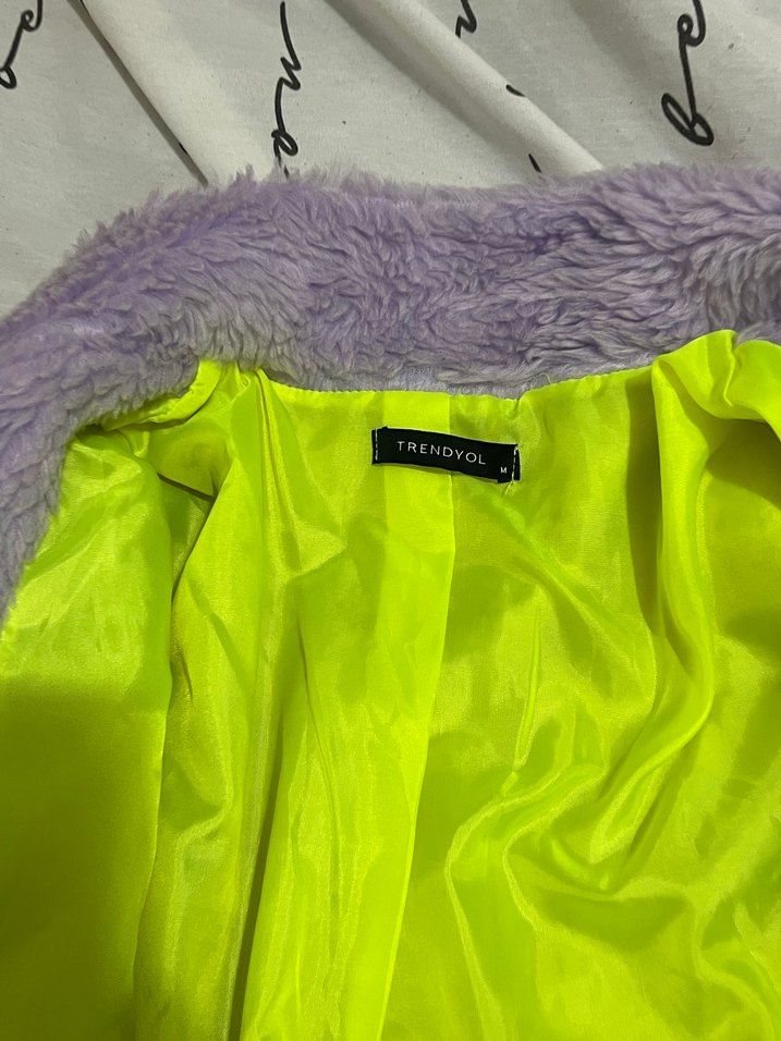 Mor Yumuşak Dokulu Fermuarlı Kadın Ceket - Görsel 3