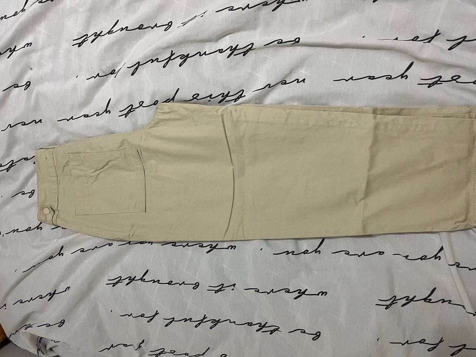 Bej Kadın Keten Rahat Kesim Pantolon - Görsel 4