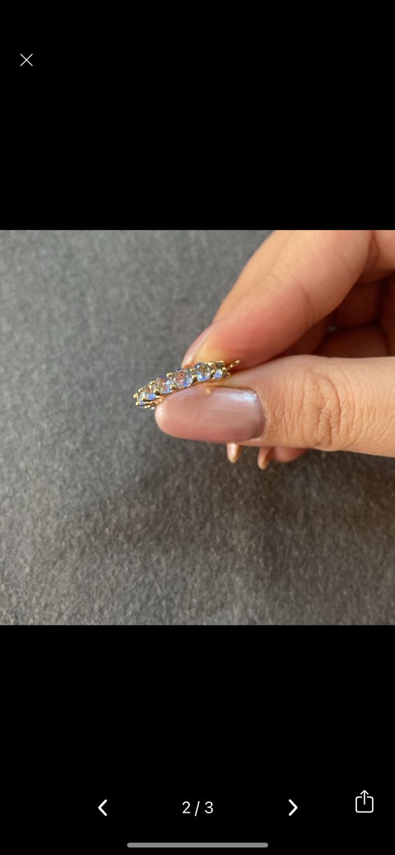 Mavi Taşlı Halka Küpe - Görsel 2