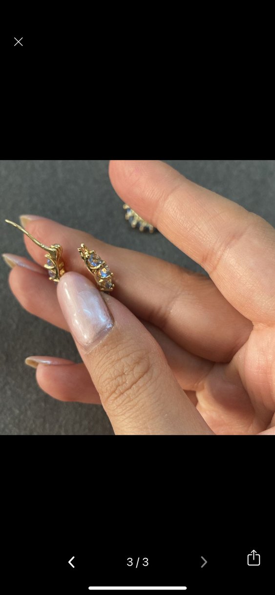 Mavi Taşlı Halka Küpe - Görsel 3