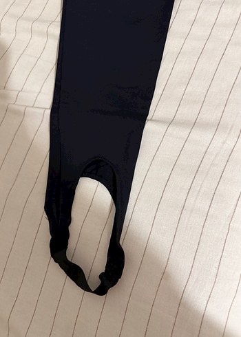 Siyah Elastik Midi Tayt - Görsel 2