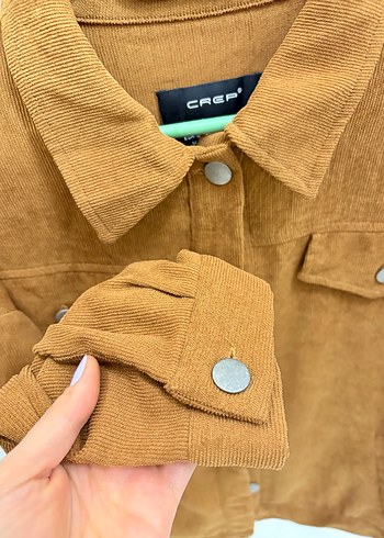 Düğmeli Kahverengi Kadın Süet Ceket - Görsel 4