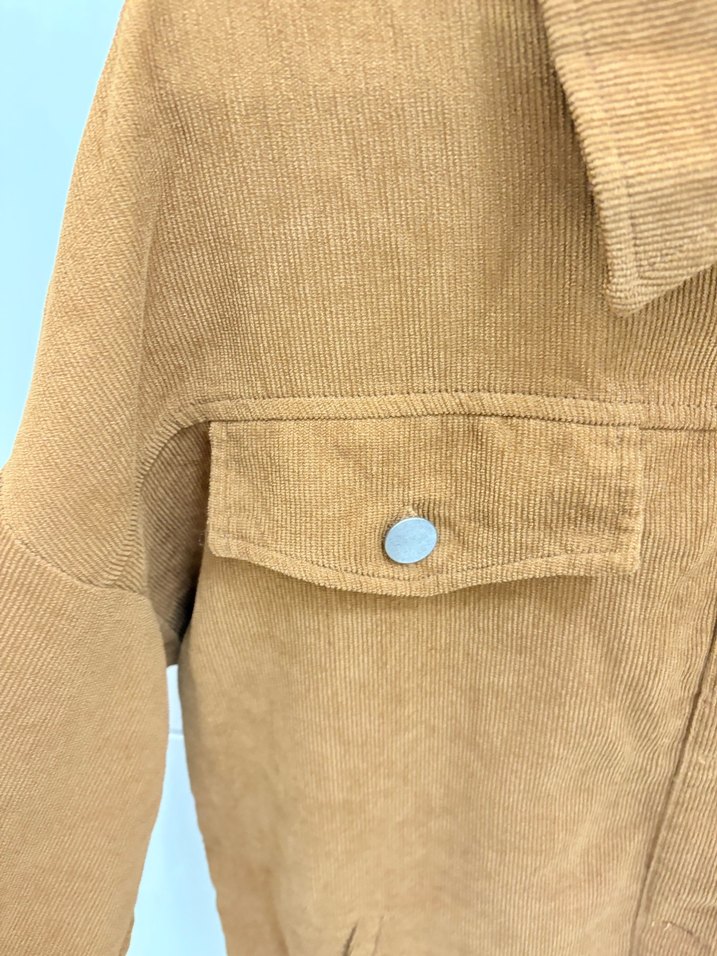 Düğmeli Kahverengi Kadın Süet Ceket - Görsel 3