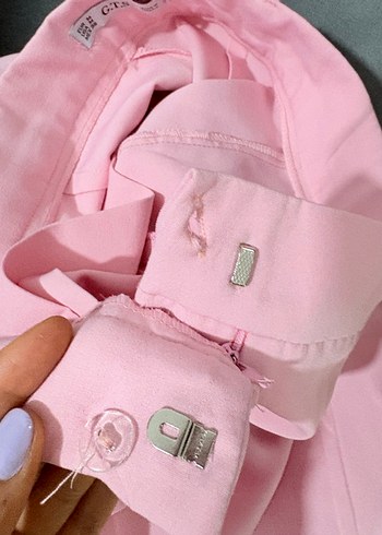 Pembe Kadın Kumaş Pantolon - Görsel 3