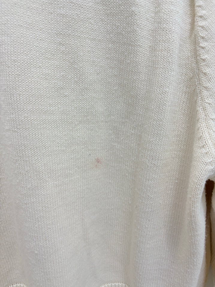 Beyaz Kadın Örgü Bisiklet Yaka Kazak - Görsel 3