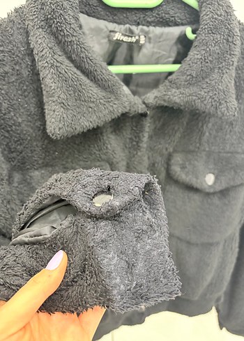 Siyah Peluş Kadın Ceket - Görsel 3