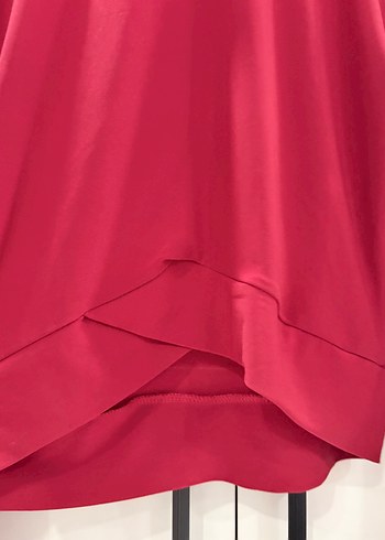 Kırmızı Yüksek Yakalı Kadın Bluz - Görsel 3