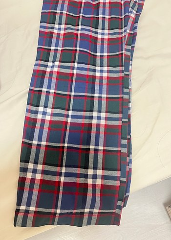 Kadın Çok Renkli Pilili Midi Kumaş Pantolon - Görsel 2