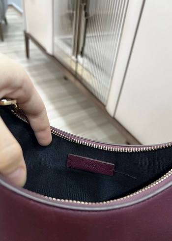 Bordo Deri Kadın Omuz Çantası - Görsel 6