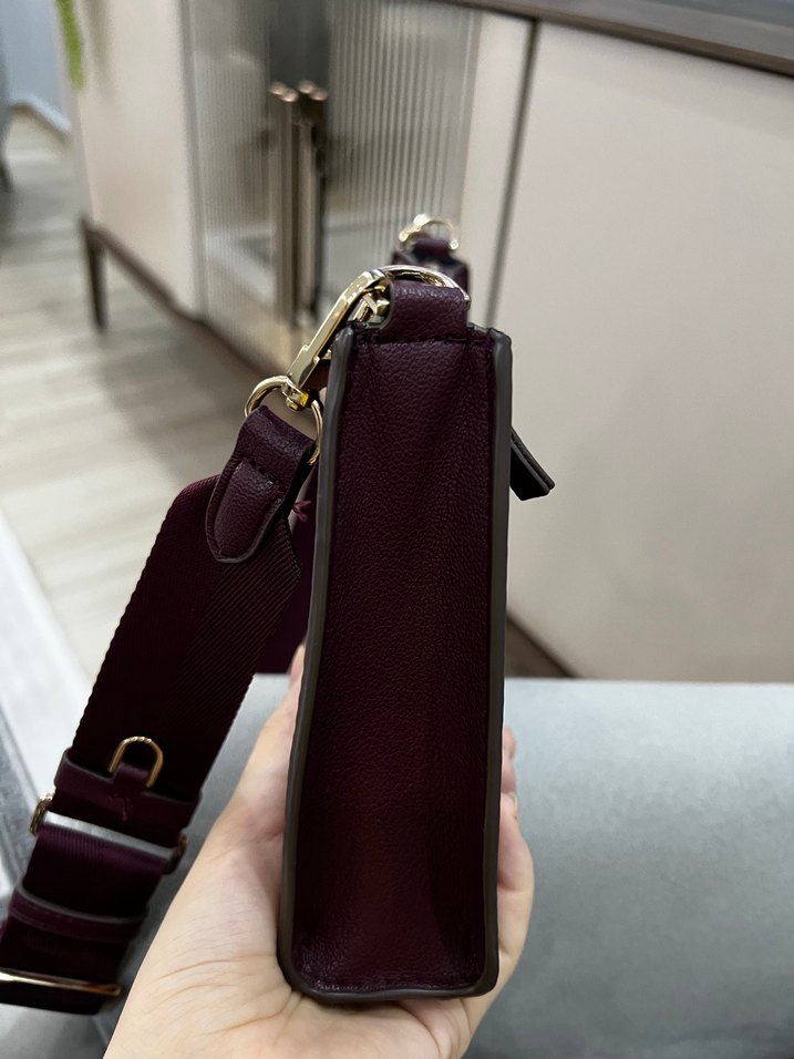 Bordo Deri Kadın Omuz Çantası - Görsel 4