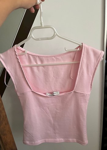 Pembe V Yaka Kolsuz Hamile Üstü - Görsel 3