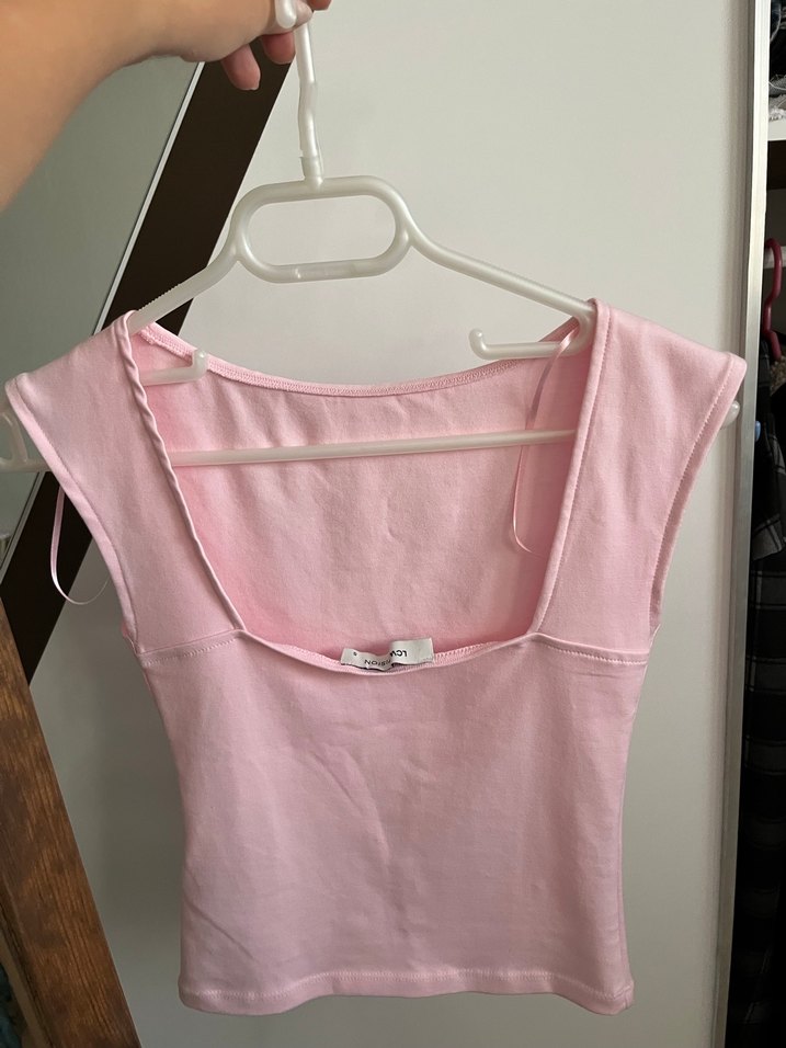 Pembe V Yaka Kolsuz Hamile Üstü - Görsel 3