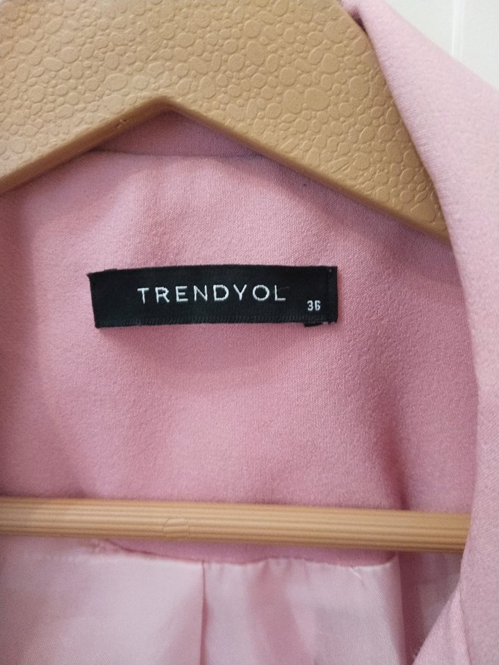 Pembe Düğmeli Kadın Blazer Ceket - Görsel 4