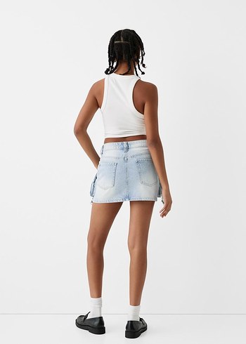 Bershka kot etek - Görsel 2