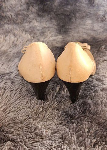 Bej Süet Dolgu Topuklu Kadın mammamia - Görsel 3