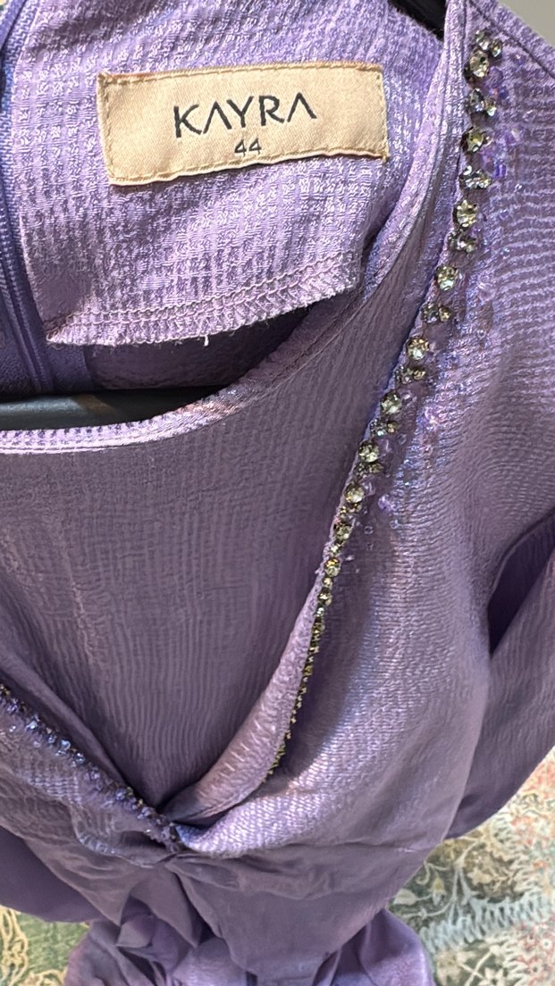 Uzun Kol Drapeli Mor Bohem tulum - Görsel 4