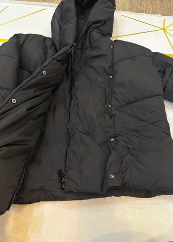 Kadın siyah oversize şişme mont - Görsel 4