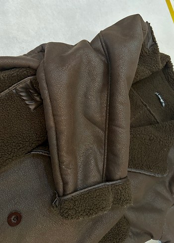 Kahverengi Kürklü Deri Kadın Ceket - Görsel 4