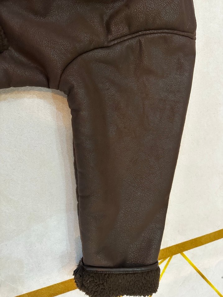 Kahverengi Kürklü Deri Kadın Ceket - Görsel 5