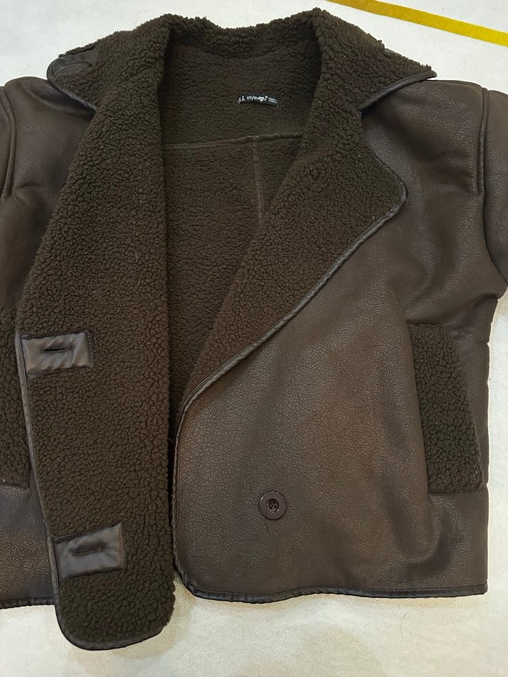 Kahverengi Kürklü Deri Kadın Ceket - Görsel 2