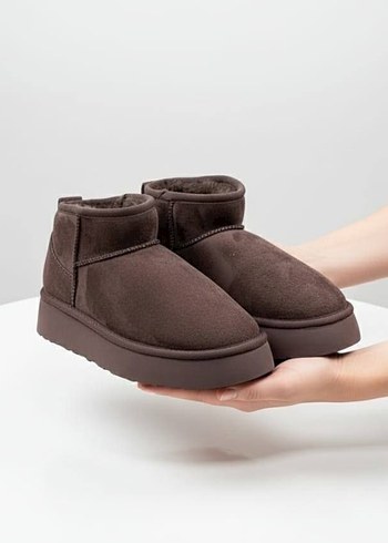 Kahverengi Süet Kadın Platform Botlar - Görsel 3