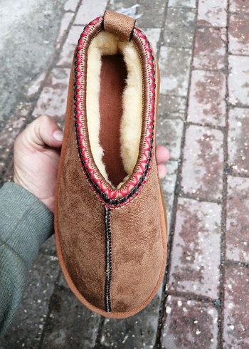 Kürklü Süet Kadın Dolgu Topuk Ev Terliği - Görsel 2