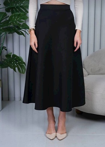 Drapeli Kahverengi Uzun Kadın Etek - Görsel 17