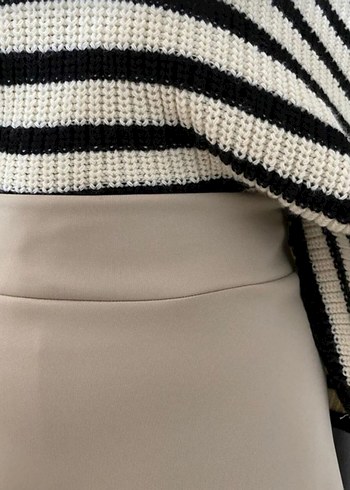 Drapeli Kahverengi Uzun Kadın Etek - Görsel 6