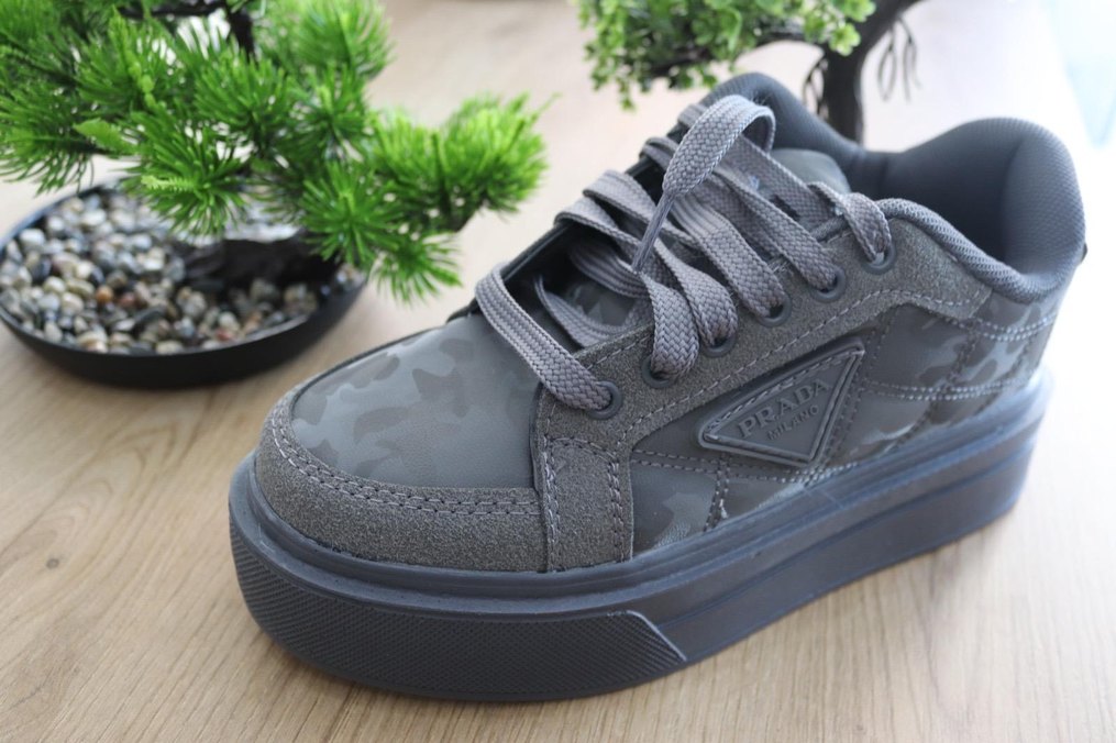 Gri Kamuflaj Spor Platform Kadın Spor Ayakkabı - Görsel 2