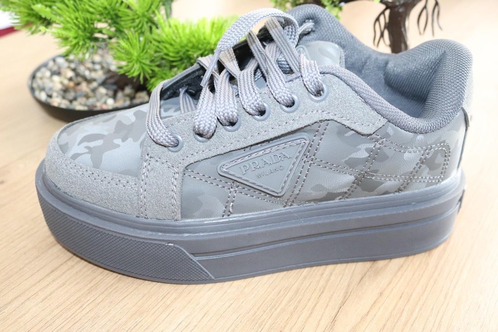 Gri Kamuflaj Spor Platform Kadın Spor Ayakkabı - Görsel 3