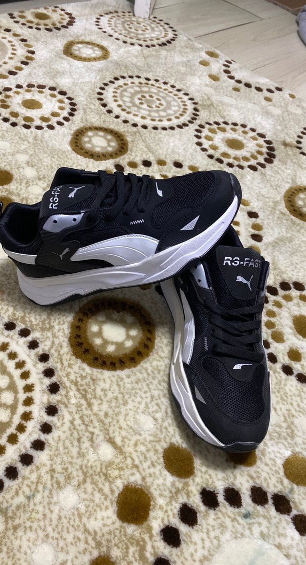 Siyah Leopar Desenli Bağcıklı erkek Spor Ayakkabı - Görsel 3