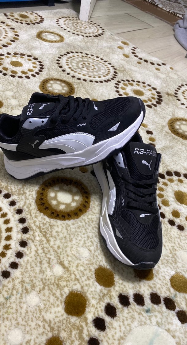 Siyah Leopar Desenli Bağcıklı erkek Spor Ayakkabı - Görsel 2