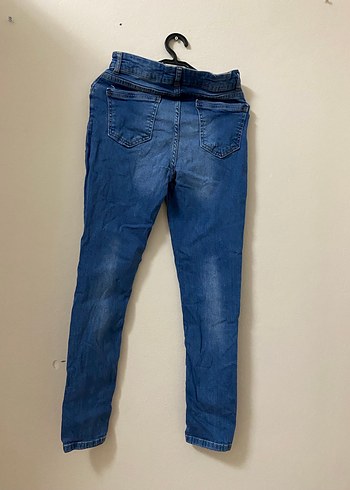 Kadın Mavi Bol Kesim Kot Pantolon - Görsel 2