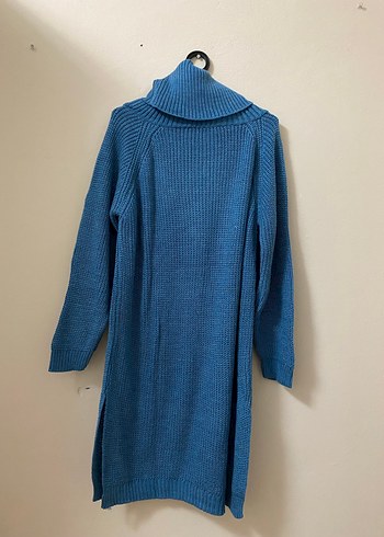 Mavi Boğazlı Örgü Kadın Kazak - Görsel 2