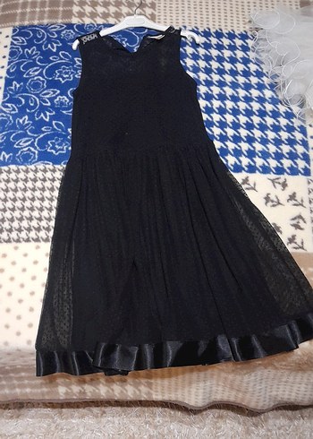 Siyah Midi Gösterişli V Yakalı Elbise - Görsel 2