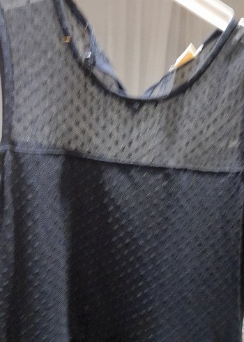 Siyah Midi Gösterişli V Yakalı Elbise - Görsel 3