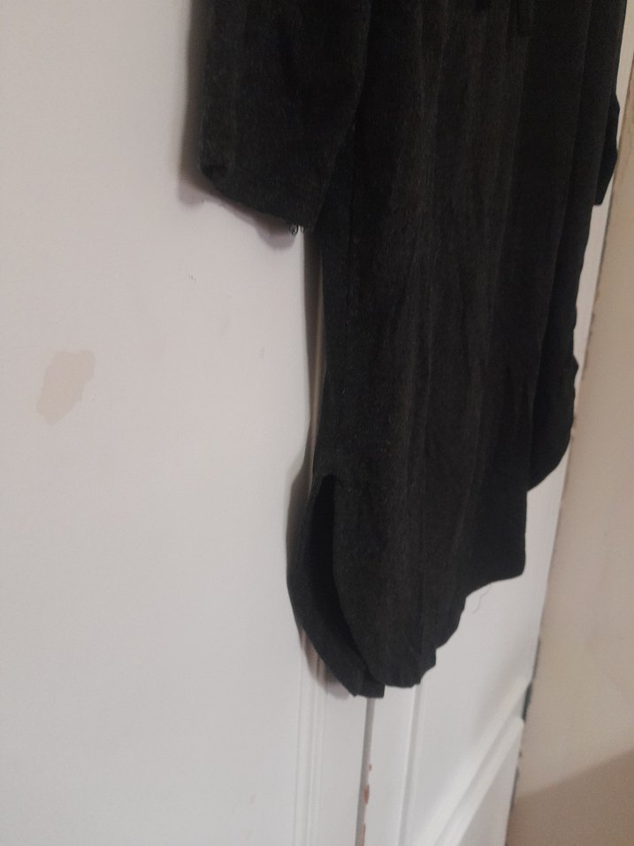 Gri Kapüşonlu Kadın Suni Kürk tunik - Görsel 2