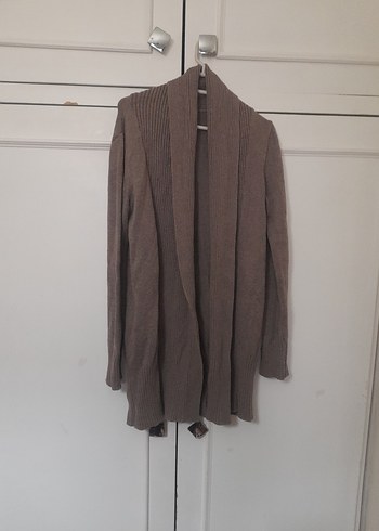 Bej Triko Uzun Kollu Kadın Hırka - Görsel 3