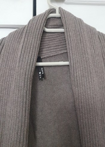 Bej Triko Uzun Kollu Kadın Hırka - Görsel 2