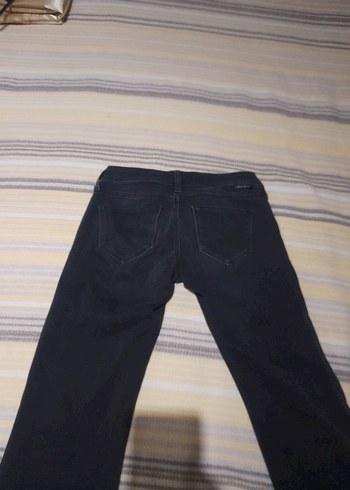 Kadın Siyah Kot Pantolon, İspanyol paça,düşük bel - Görsel 2