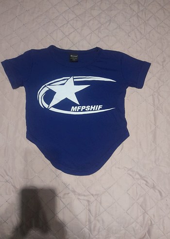 Parlak Mavi Baskılı krop - Görsel 5