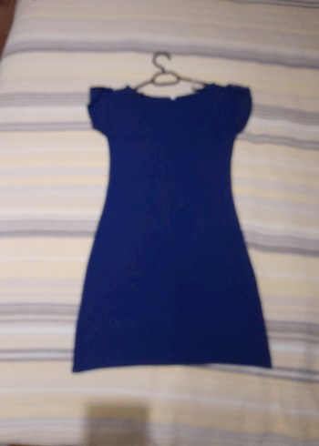 Koyu Mavi mini elbise - Görsel 3