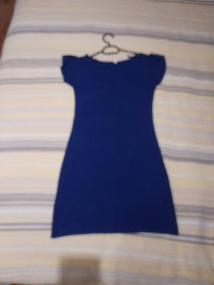 Koyu Mavi mini elbise - Görsel 3