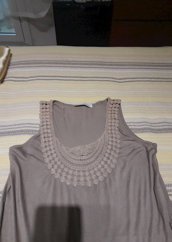 Bej Bohem Uzun Örme Elbise - Görsel 3