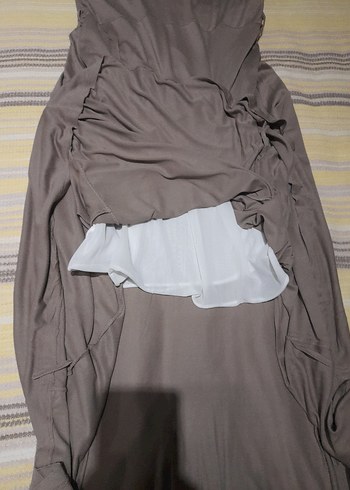 Bej Bohem Uzun Örme Elbise - Görsel 2